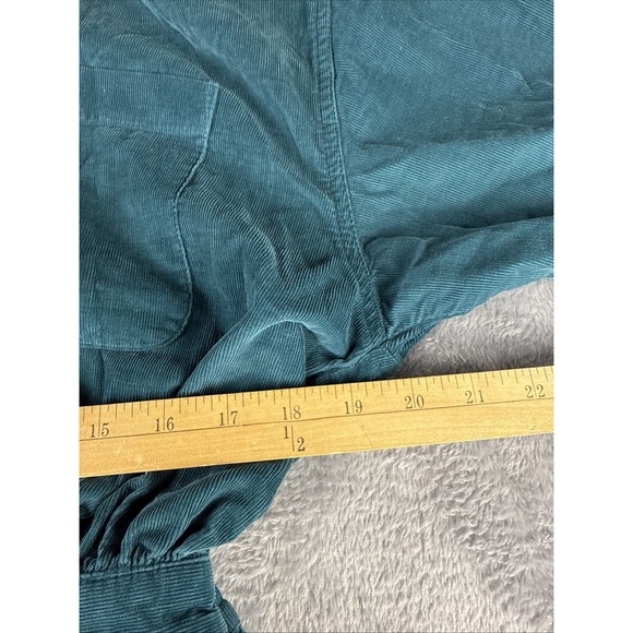 Vtg Eddie Bauer Teal Blue Large Petite Corduroy Button Up Dress Preppy Academia - Picture 8 of 8